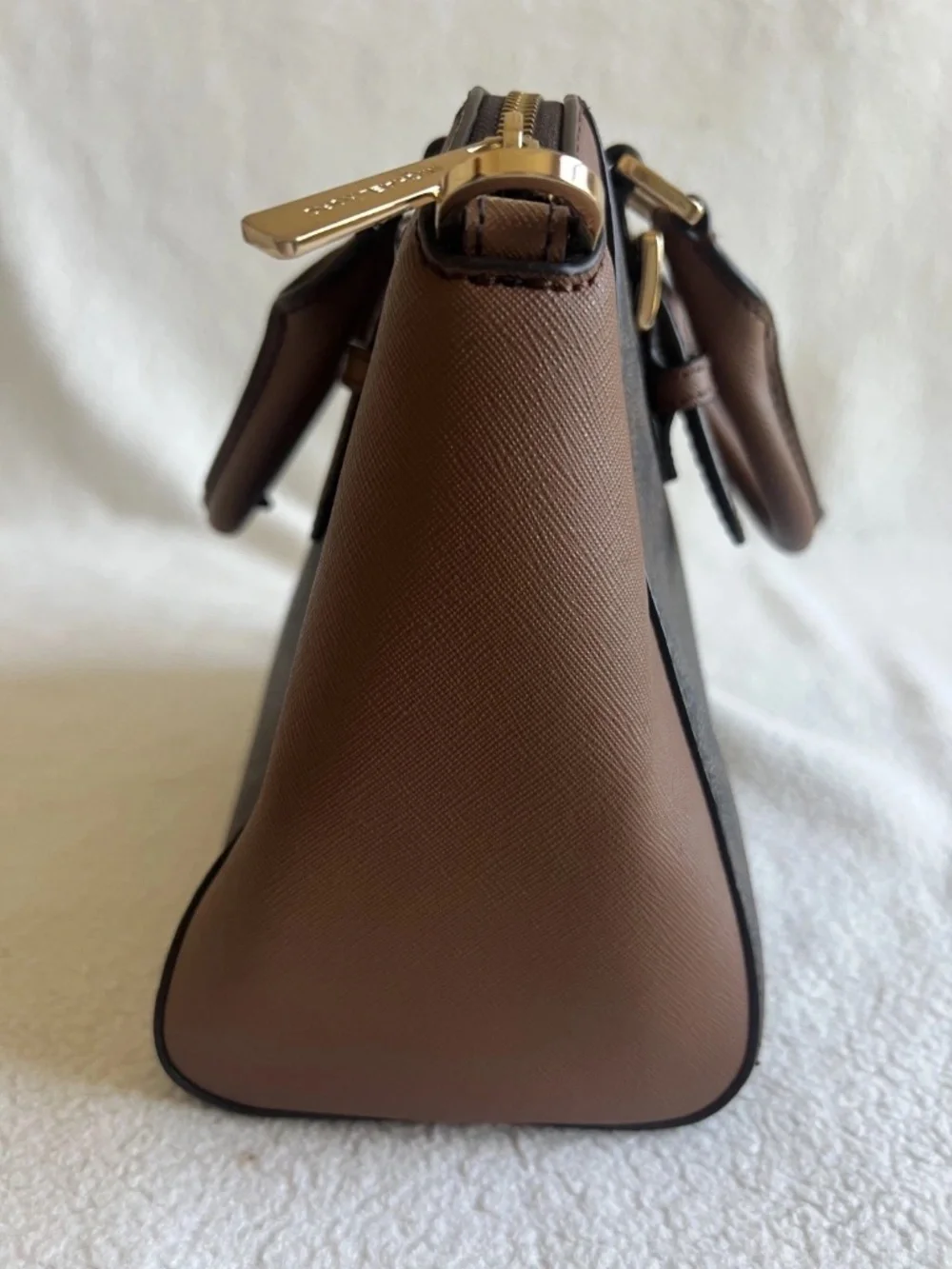Michael Kors Ciara Brown Satchel monogram Signature Bag With Charm NO STRAP
